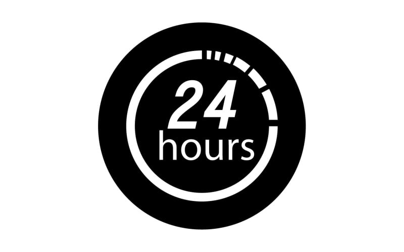 24 hour time icon logo design v120 Logo Template