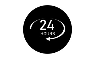 24 hour time icon logo design v123