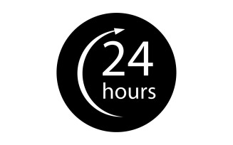 24 hour time icon logo design v125