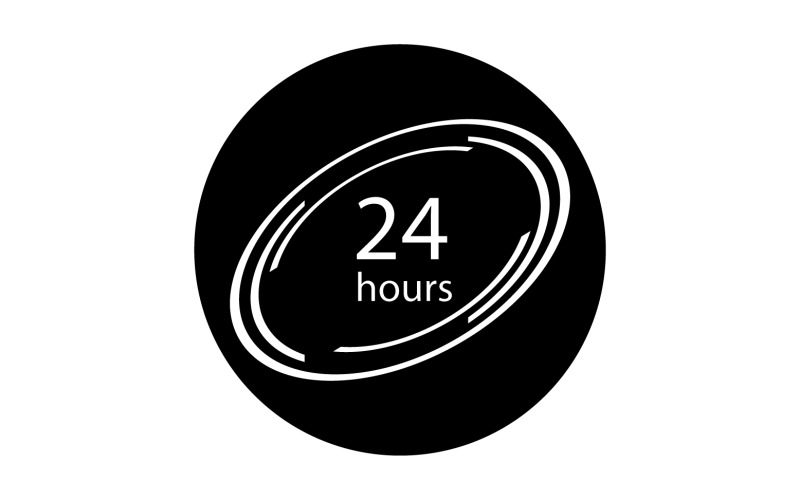 24 hour time icon logo design v127 Logo Template