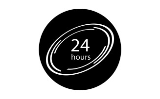 24 hour time icon logo design v127