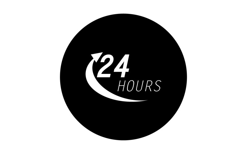 24 hour time icon logo design v128 Logo Template