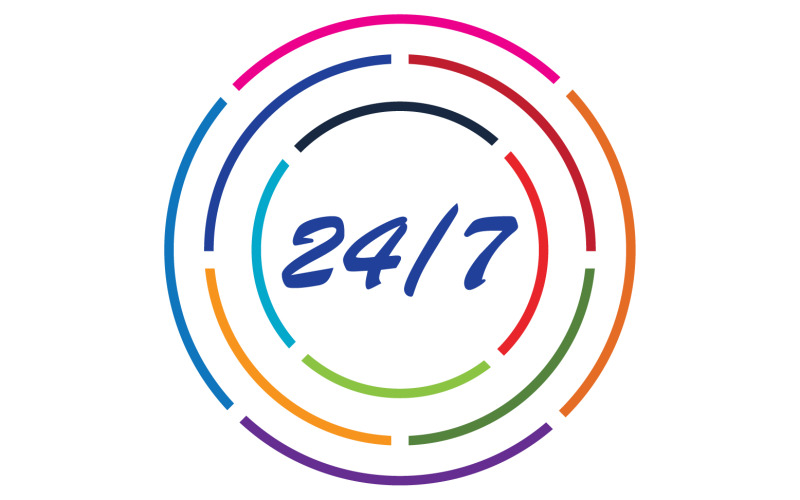 24 hour time icon logo design v132 Logo Template