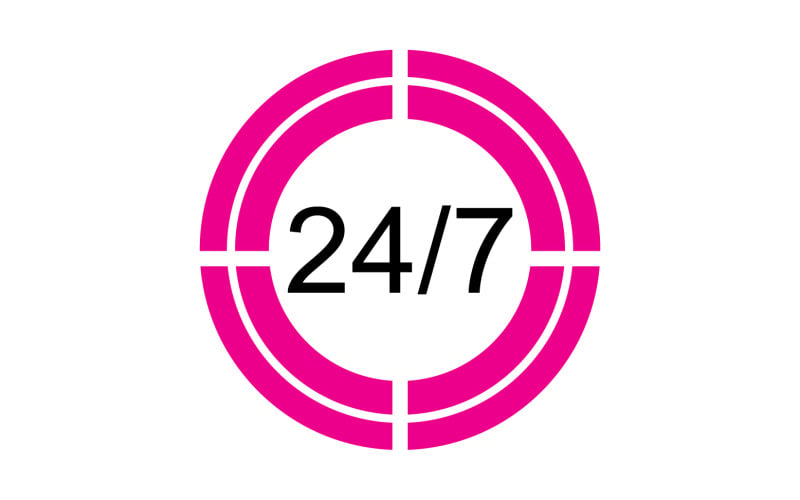 24 hour time icon logo design v135 Logo Template