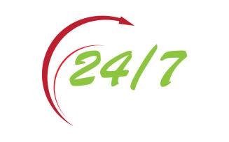 24 hour time icon logo design v137
