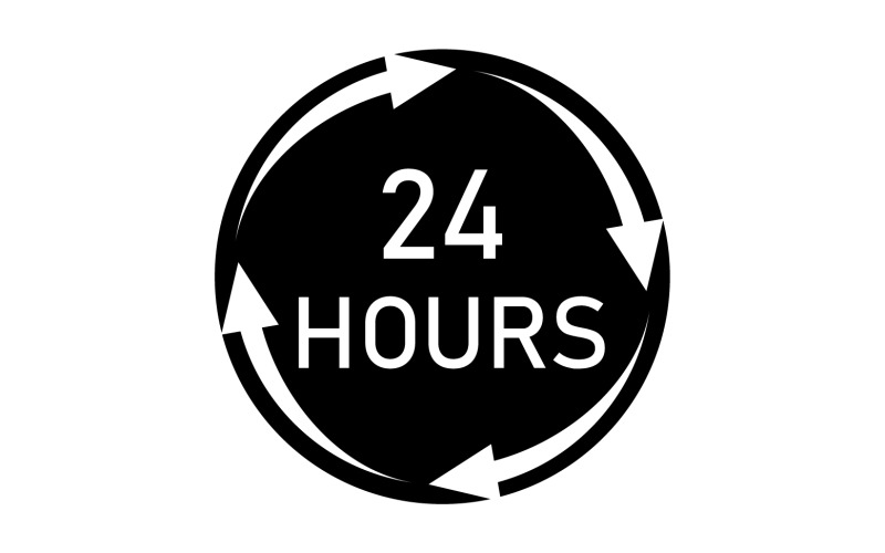 24 hour time icon logo design v78 Logo Template