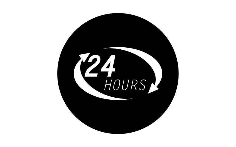 24 hour time icon logo design v80 Logo Template