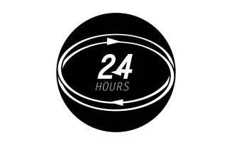 24 hour time icon logo design v84