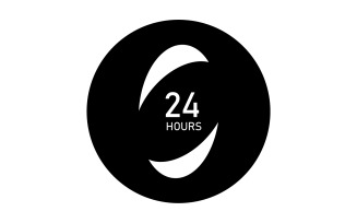 24 hour time icon logo design v91