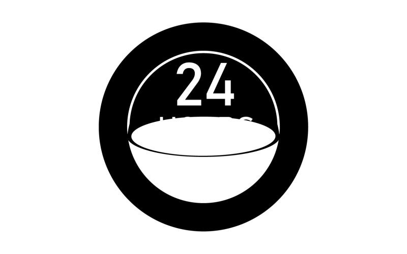 24 hour time icon logo design v92 Logo Template