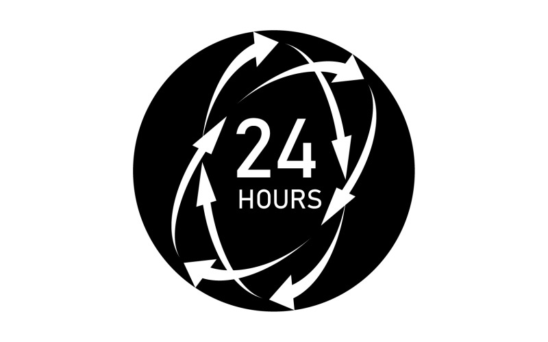 24 hour time icon logo design v93 Logo Template