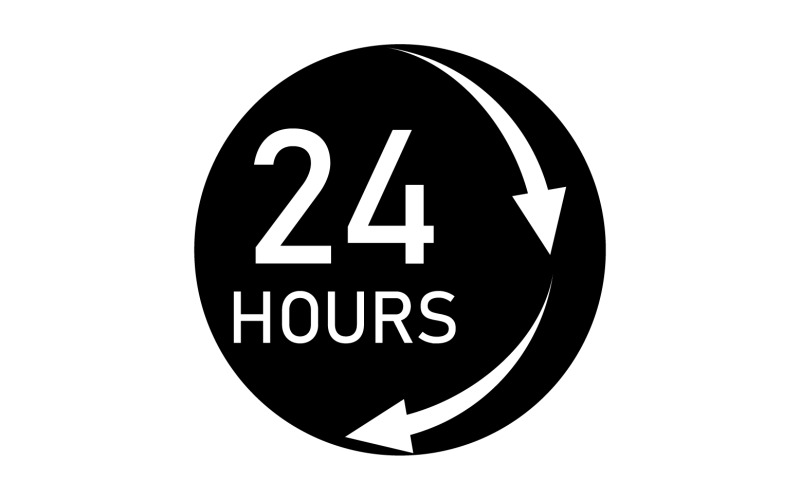 24 hour time icon logo design v95 Logo Template