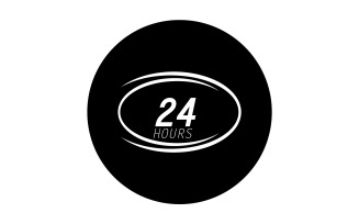 24 hour time icon logo design v97