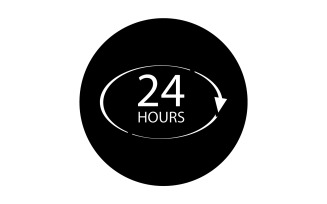 24 hour time icon logo design v99