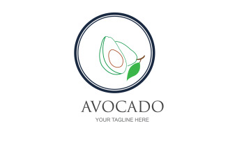 Avocado fruits icon vector logo design v39