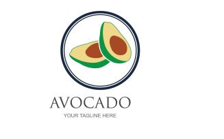 Avocado fruits icon vector logo design v42