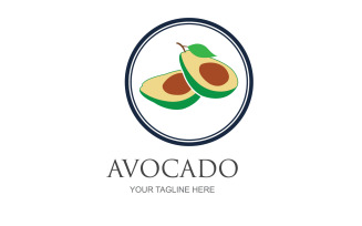 Avocado fruits icon vector logo design v43