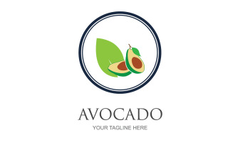 Avocado fruits icon vector logo design v44