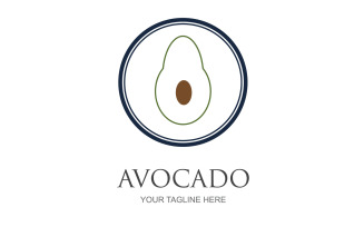 Avocado fruits icon vector logo design v47