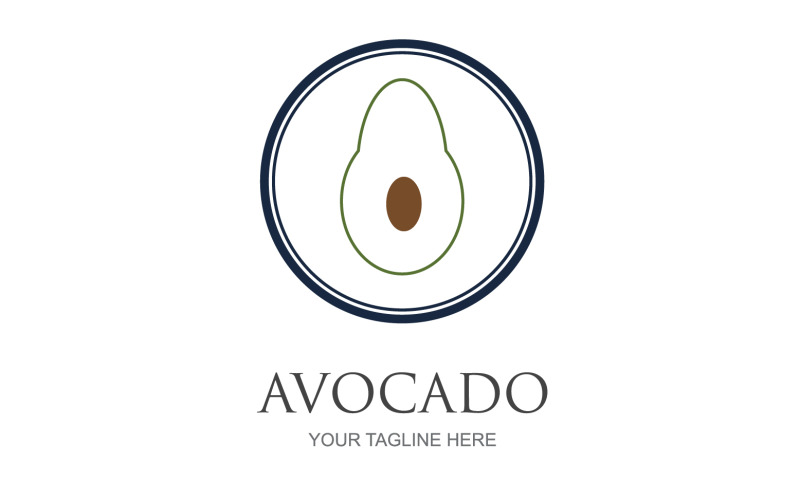 Avocado fruits icon vector logo design v47 Logo Template