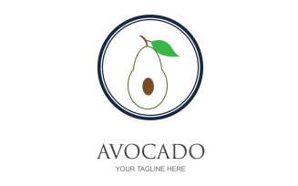 Avocado fruits icon vector logo design v48