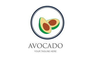 Avocado fruits icon vector logo design v49