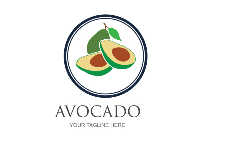 Avocado fruits icon vector logo design v50 Logo Template