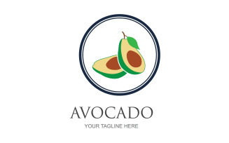 Avocado fruits icon vector logo design v51