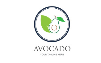 Avocado fruits icon vector logo design v52