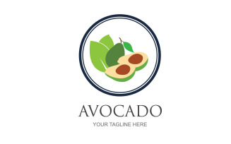 Avocado fruits icon vector logo design v53