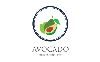 Avocado fruits icon vector logo design v55