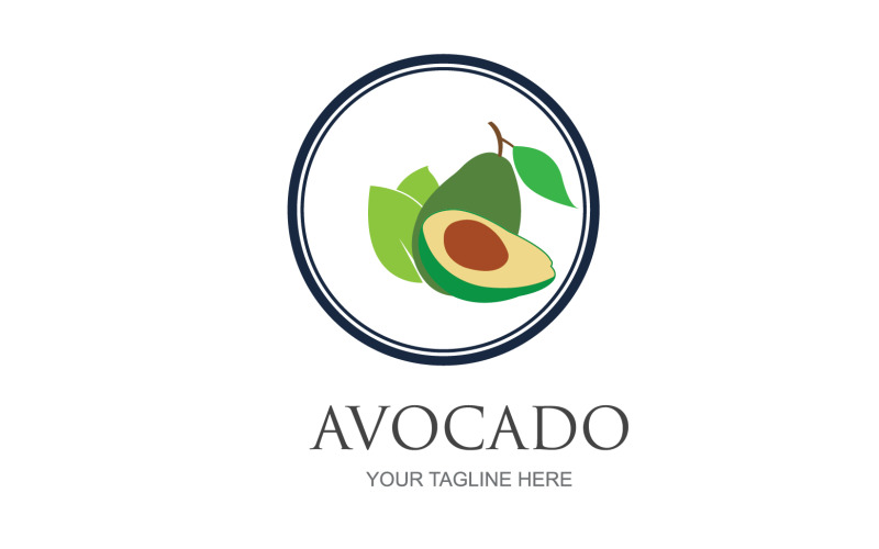 Avocado fruits icon vector logo design v56 Logo Template