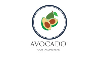 Avocado fruits icon vector logo design v57