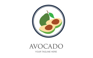 Avocado fruits icon vector logo design v59