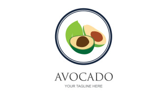 Avocado fruits icon vector logo design v61