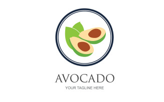 Avocado fruits icon vector logo design v62