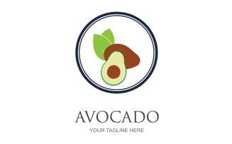 Avocado fruits icon vector logo design v63