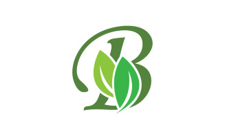 B letter leaf green initial name v30