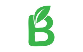 B letter leaf green initial name v61