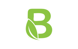 B letter leaf green initial name v62