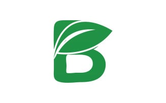 B letter leaf green initial name v64