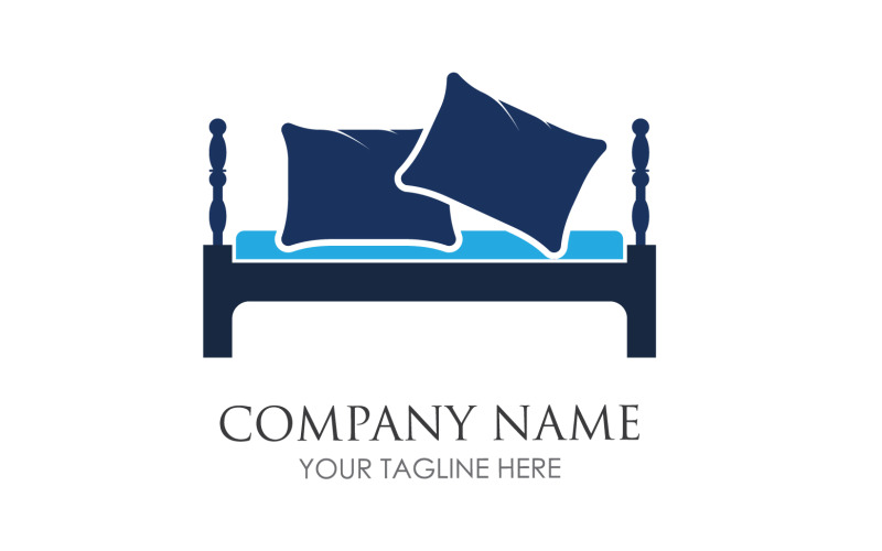 Bed and pillow hotel logo icon v39 Logo Template