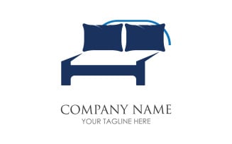 Bed and pillow hotel logo icon v41