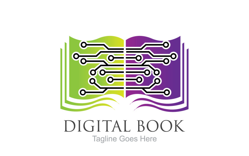 Book reading education logo vector v16 Logo Template