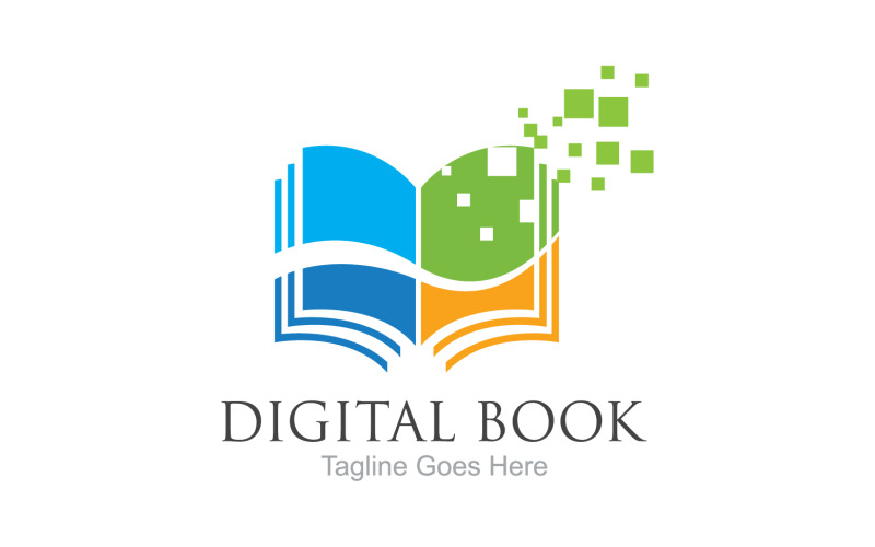 Book reading education logo vector v28 Logo Template