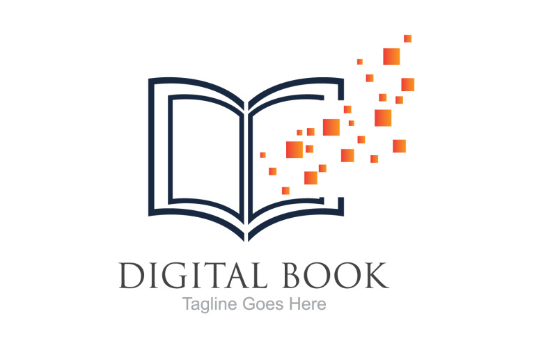 Book reading education logo vector v35 Logo Template