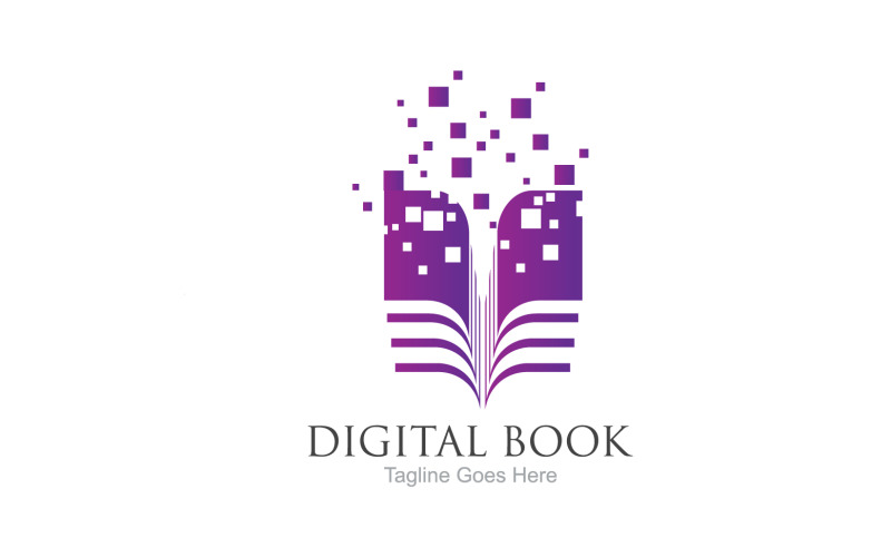 Book reading education logo vector v39 Logo Template