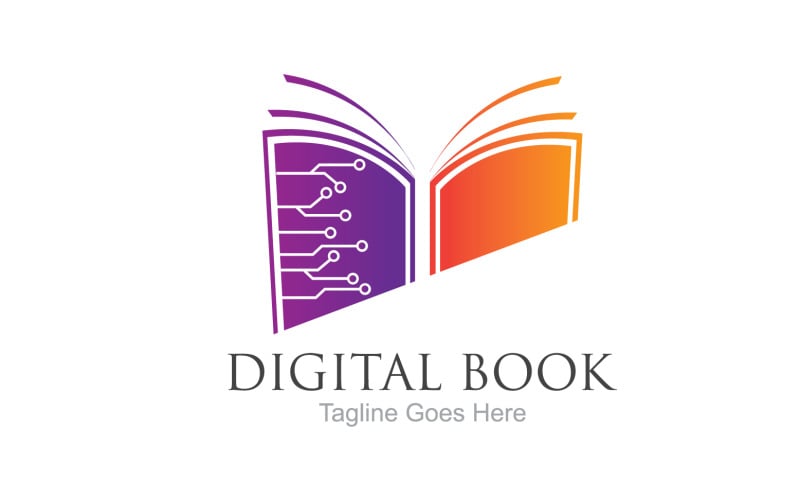 Book reading education logo vector v55 Logo Template