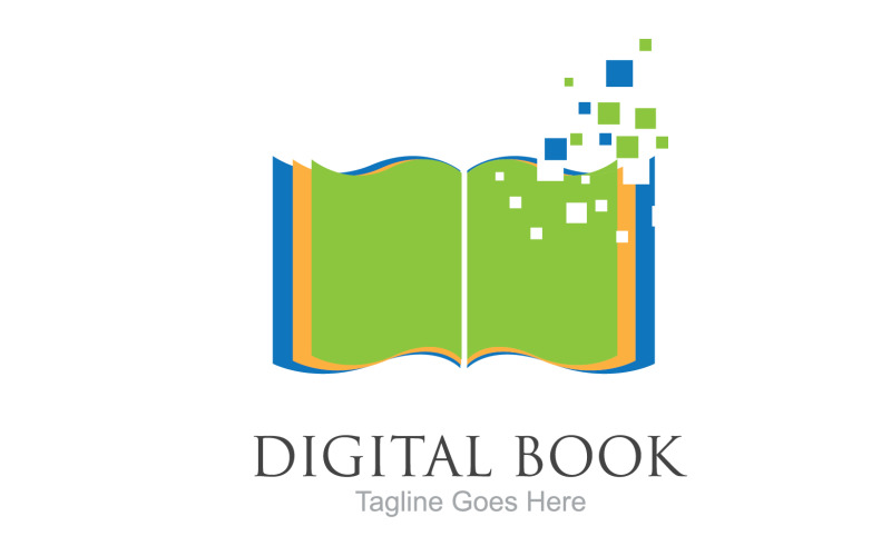 Book reading education logo vector v63 Logo Template