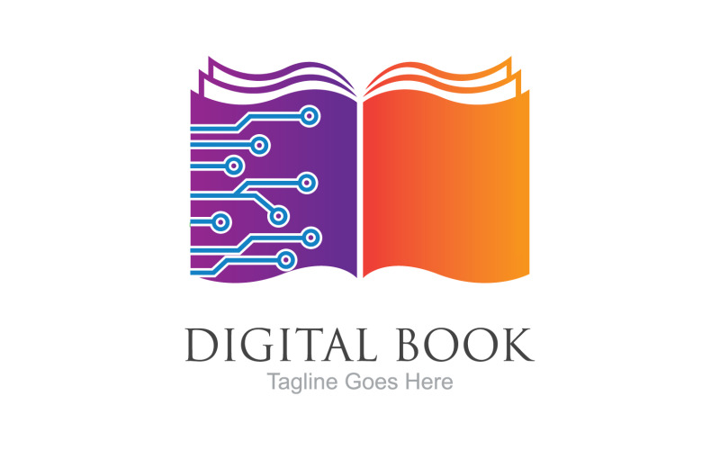 Book reading education logo vector v64 Logo Template